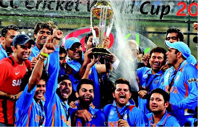 Graphic showing a soccer team holding a trophy.
