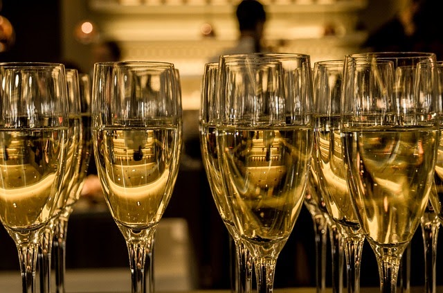 Photo of champagne glasses.