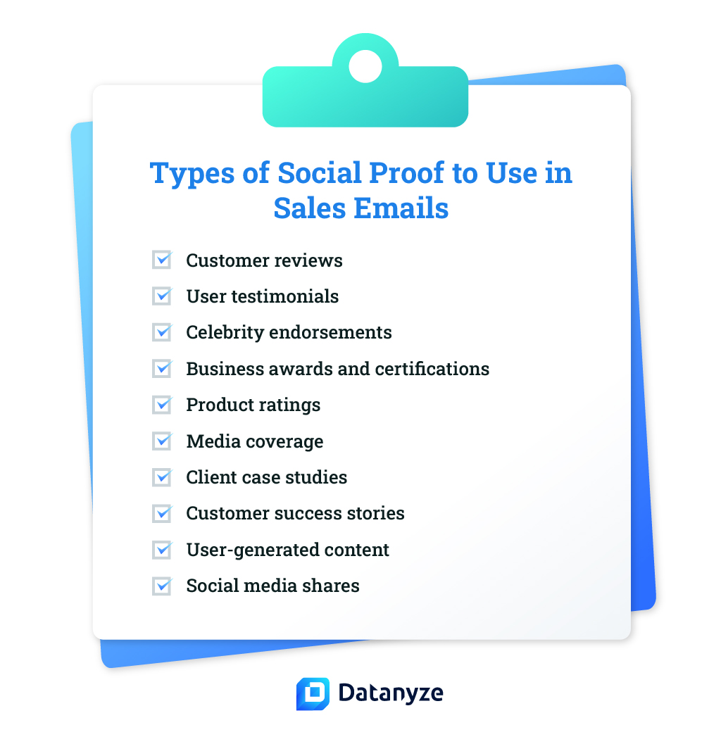 Types of social proof to use in sales emails