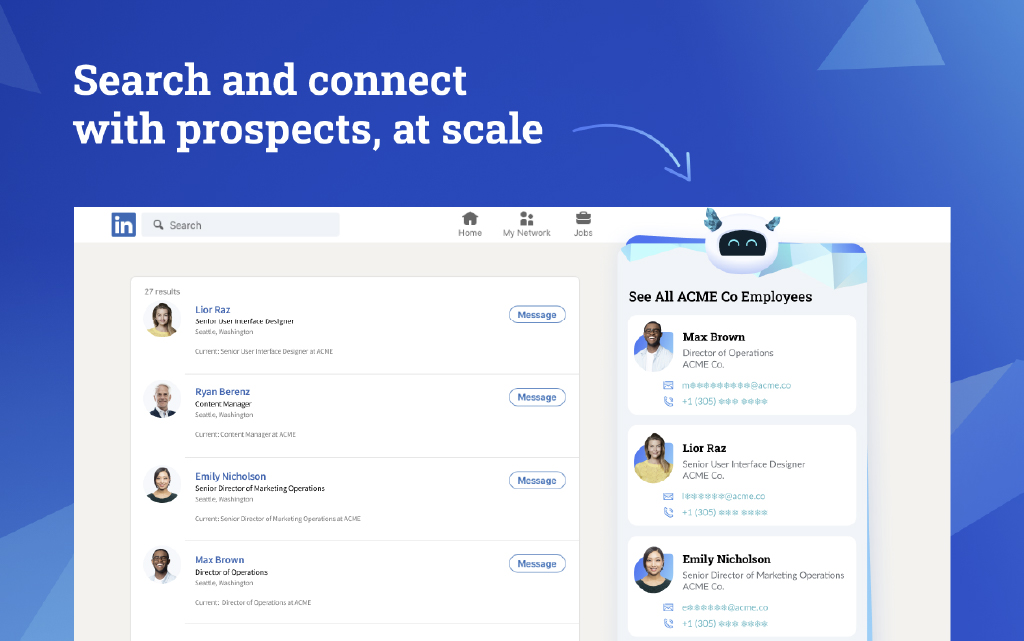 With Datanyze, search and connect with prospects at scale